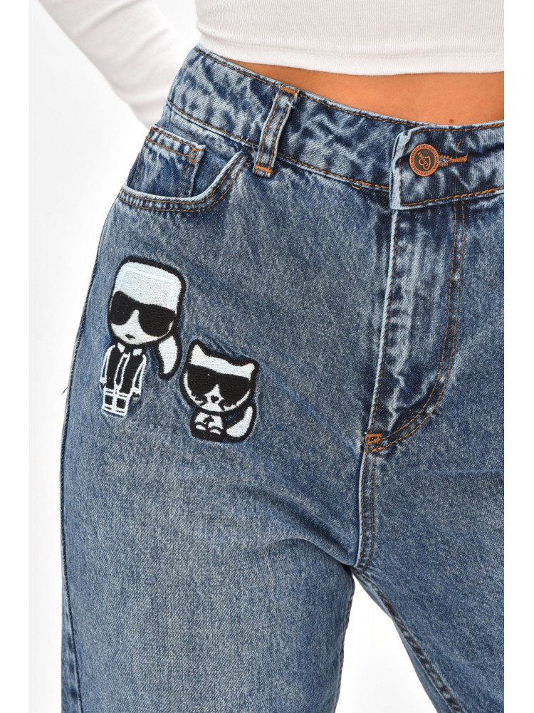 Джинсы женские однотонные синего цвета 19-152 208161C