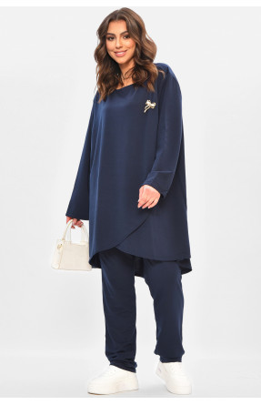Костюм жіночий однотонний темно-синього кольору 208165C Костюм жіночий однотонний темно-синього кольору 208165C