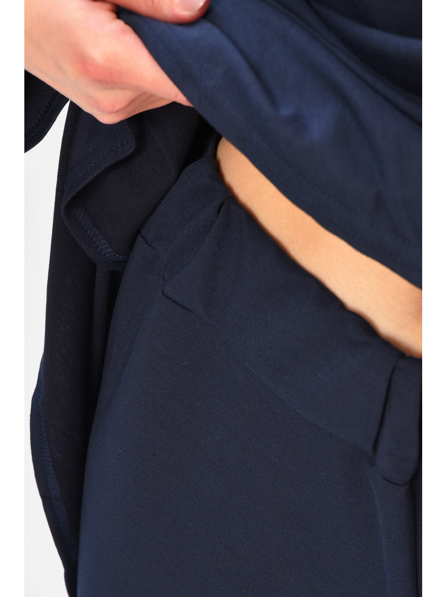 Костюм жіночий однотонний темно-синього кольору 208165C