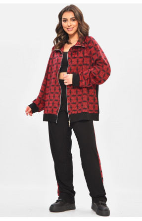 Костюм жіночий напівбатальний чорного кольору з принтом 208168C Костюм жіночий напівбатальний чорного кольору з принтом 208168C