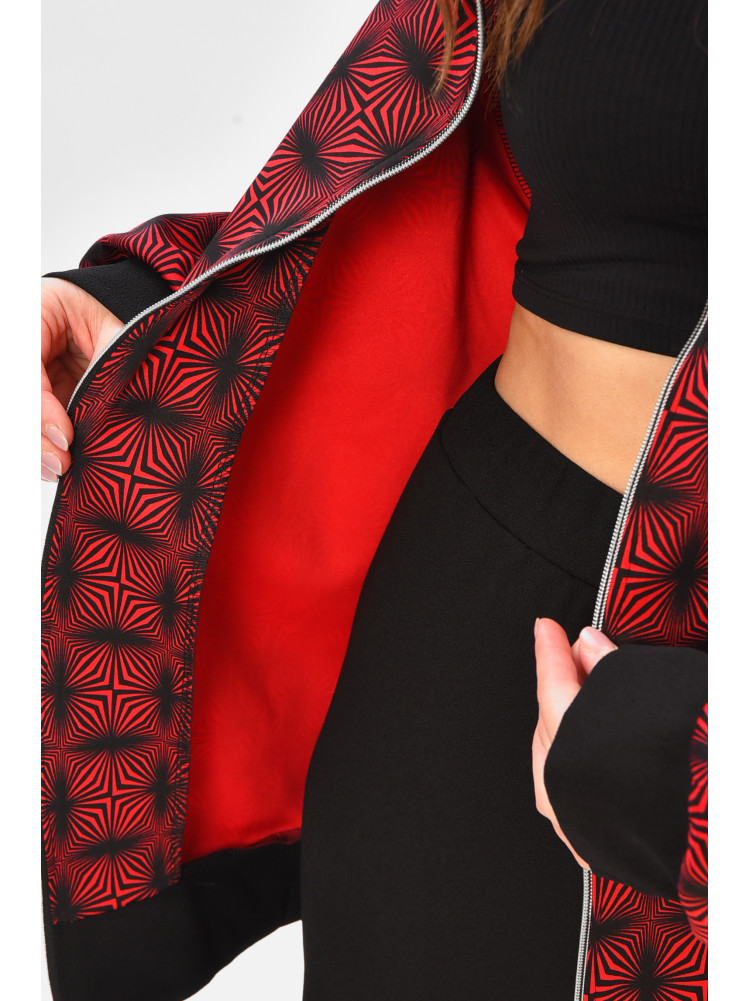 Костюм жіночий напівбатальний чорного кольору з принтом 208168C