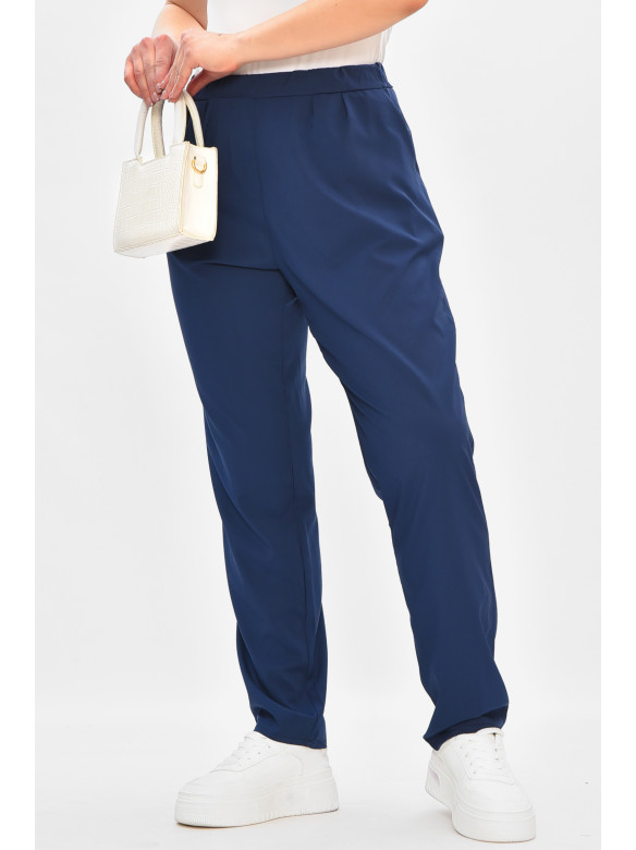 Брюки жіночі однотонні темно-синього кольору 8144 208170C