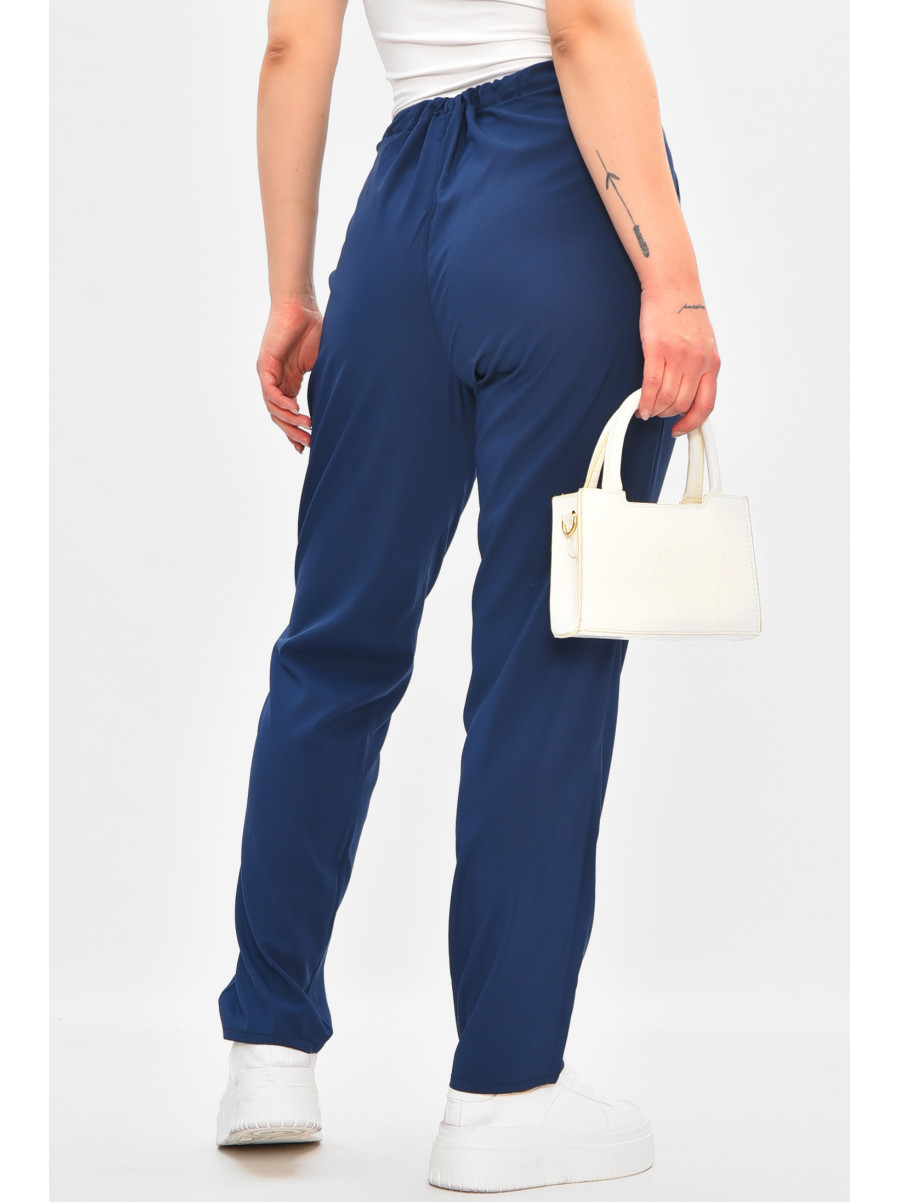 Брюки жіночі однотонні темно-синього кольору 8144 208170C