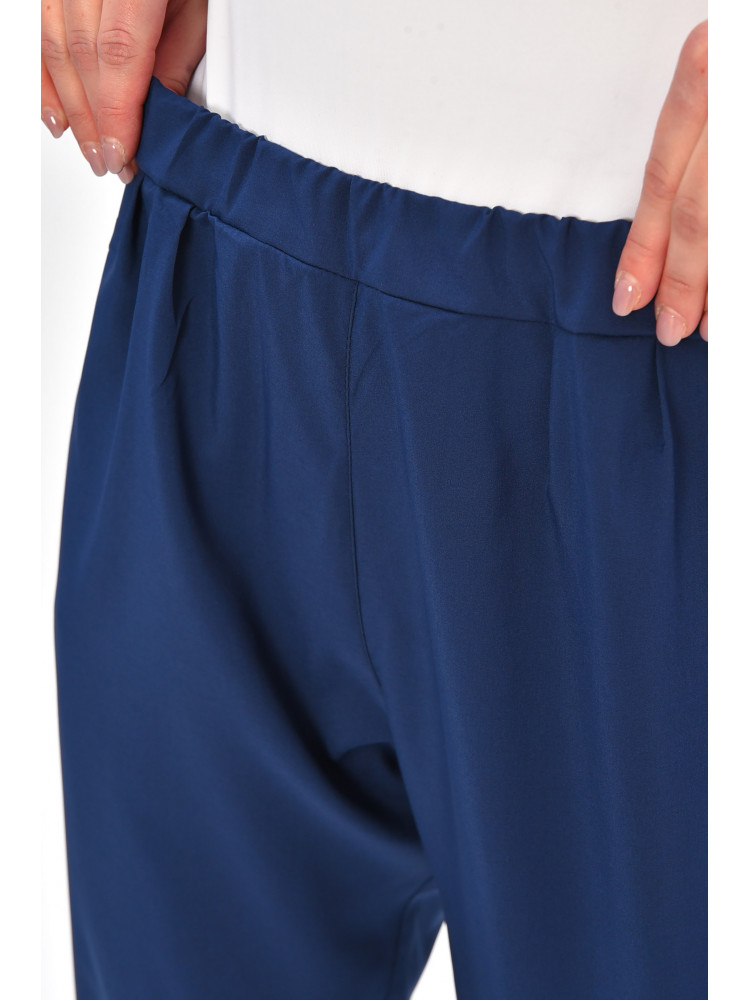 Брюки жіночі однотонні темно-синього кольору 8144 208170C