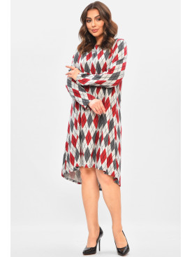 Сукня жіноча сірого кольору з принтом 8086 208172C