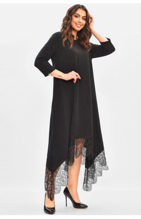Сукня жіноча однотонна чорного кольору 8206 208175C Сукня жіноча однотонна чорного кольору 8206 208175C
