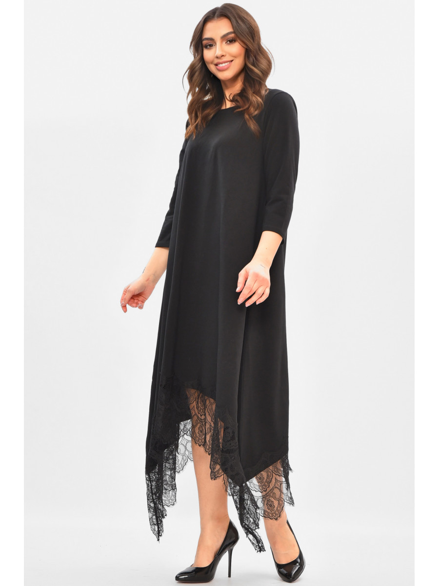 Сукня жіноча однотонна чорного кольору 8206 208175C