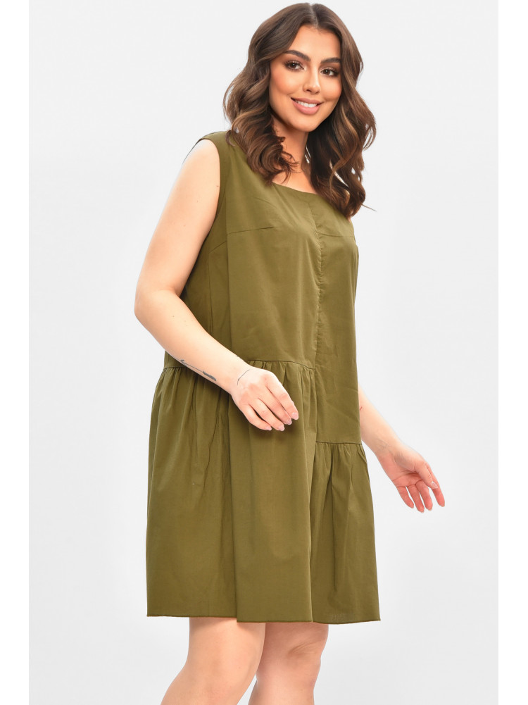 Сарафан жіночий однотонний зеленого кольору 7055 208178C