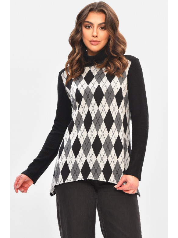 Кофта жіноча однотонна сірого кольору з принтом 208179C