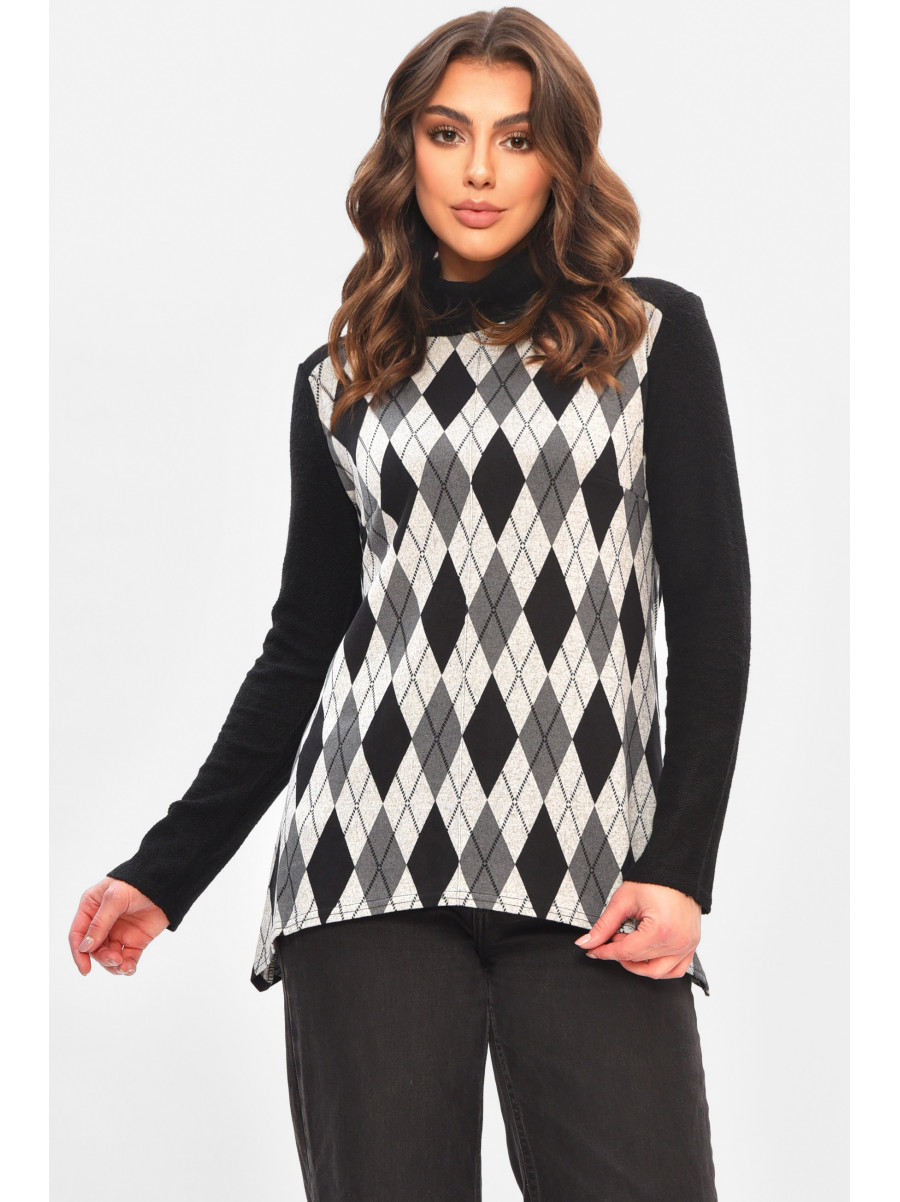 Кофта жіноча однотонна сірого кольору з принтом 208179C