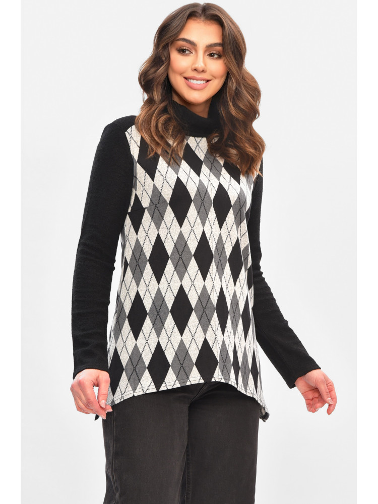 Кофта жіноча однотонна сірого кольору з принтом 208179C