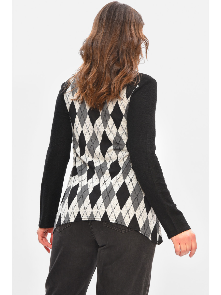 Кофта жіноча однотонна сірого кольору з принтом 208179C