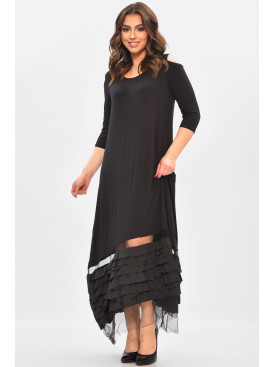 Сукня жіноча однотонна чорного кольору 8238 208180C