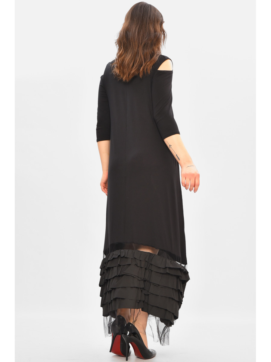 Сукня жіноча однотонна чорного кольору 8238 208180C