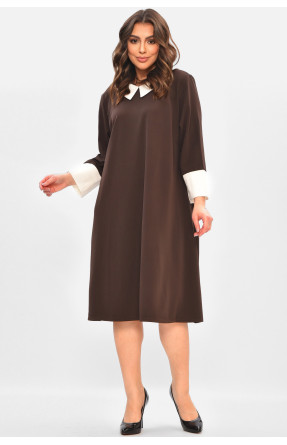 Сукня жіноча однотонна темно-коричневого кольору 8104 208181C Сукня жіноча однотонна темно-коричневого кольору 8104 208181C