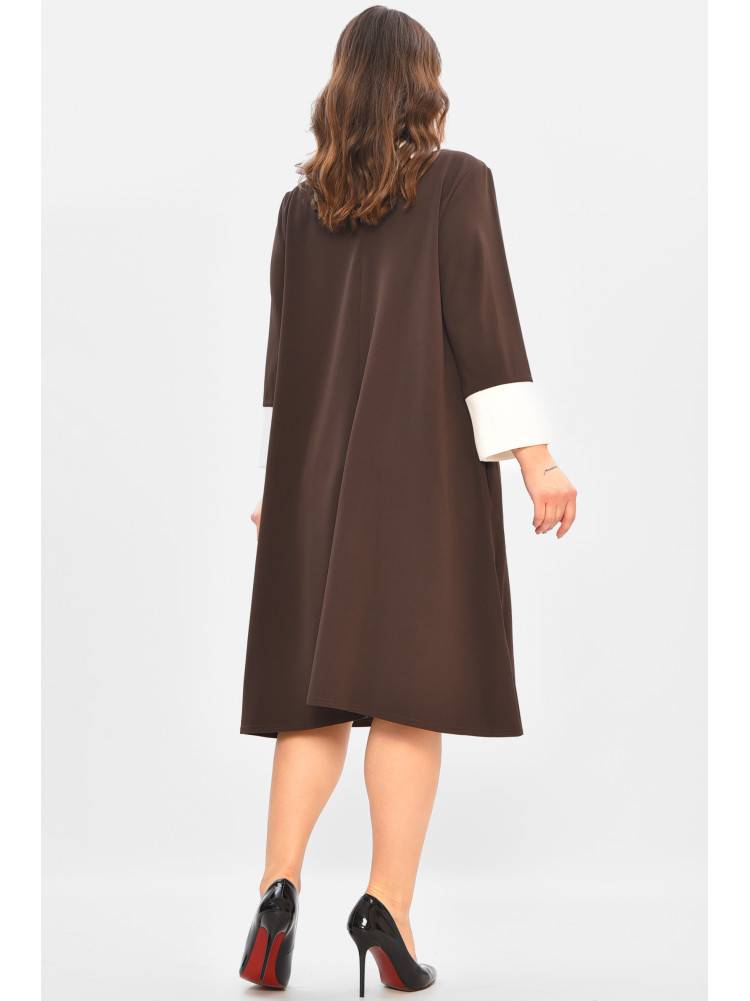 Сукня жіноча однотонна темно-коричневого кольору 8104 208181C