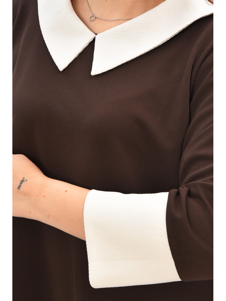 Сукня жіноча однотонна темно-коричневого кольору 8104 208181C