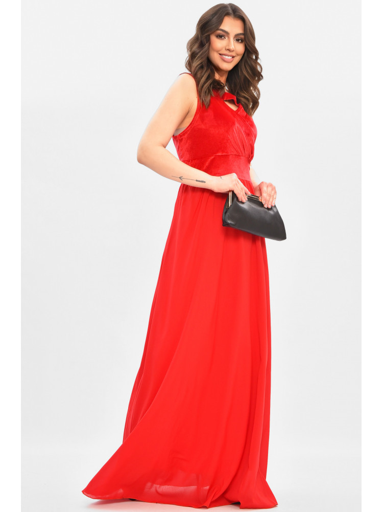 Сукня жіноча однотонна напівбатальна червоного кольору 8338 208182C