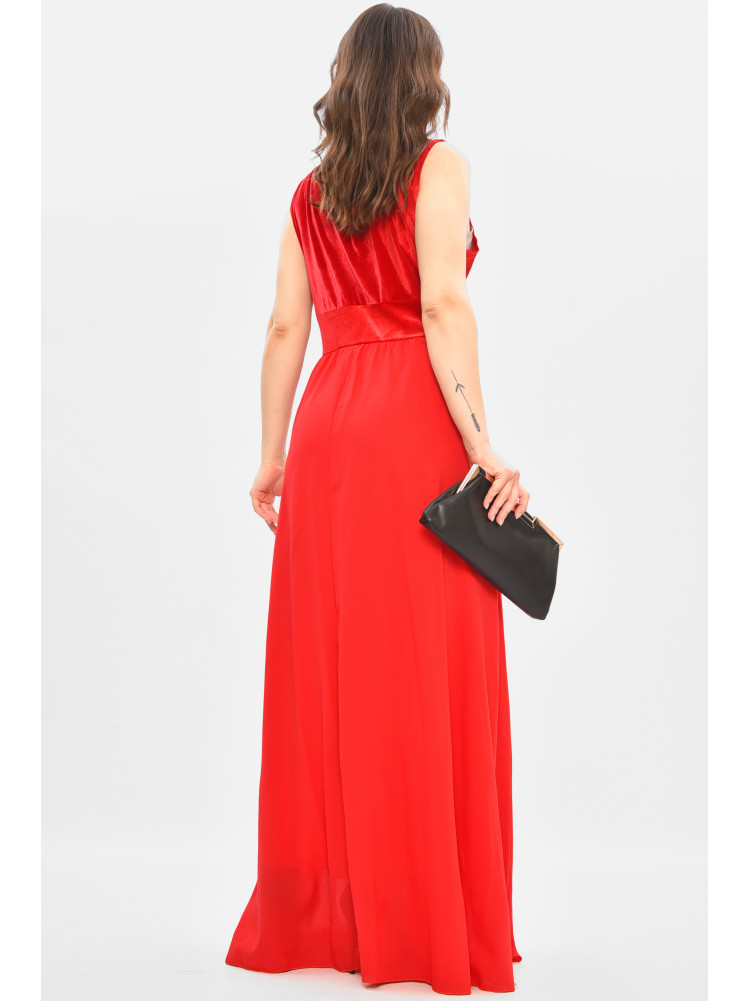 Сукня жіноча однотонна напівбатальна червоного кольору 8338 208182C