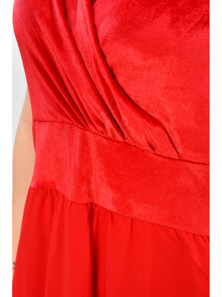 Сукня жіноча однотонна напівбатальна червоного кольору 8338 208182C