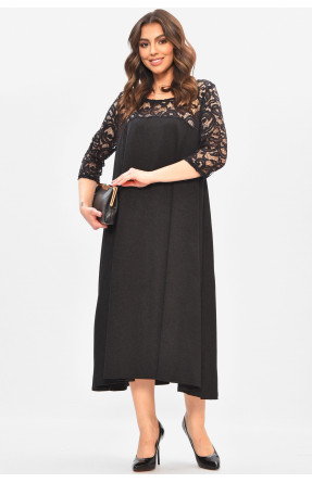 Сукня жіноча однотонна напівбатальна чорного кольору 8290 208183C