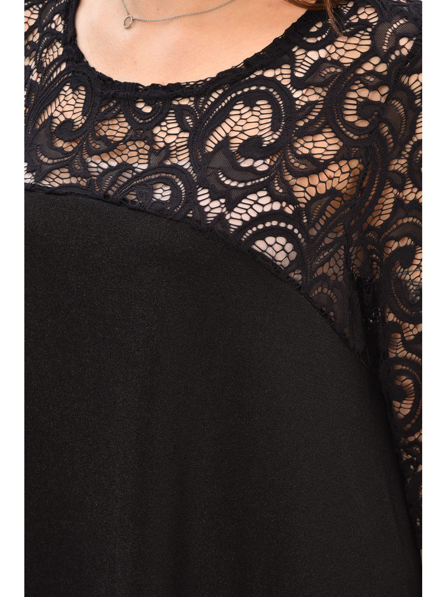 Сукня жіноча однотонна напівбатальна чорного кольору 8290 208183C