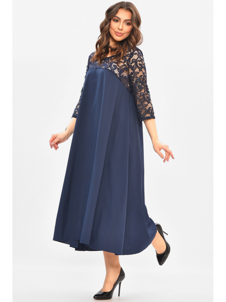 Сукня жіноча однотонна напівбатальна темно-синього кольору 8192 208185C