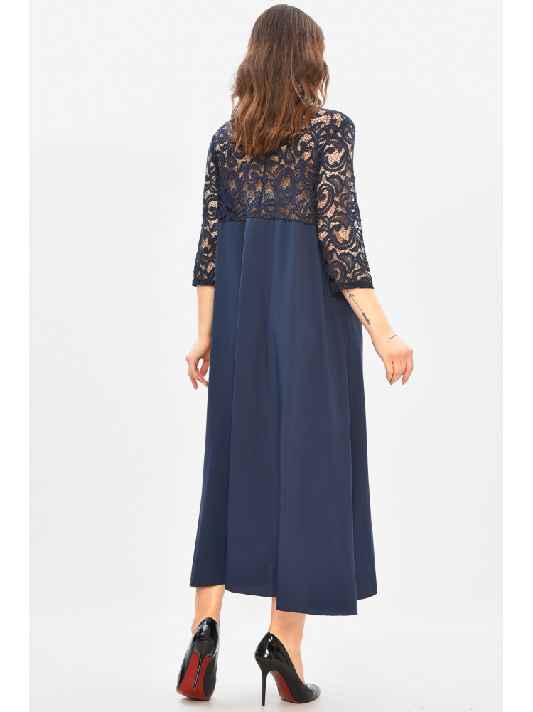 Сукня жіноча однотонна напівбатальна темно-синього кольору 8192 208185C