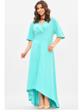 Платье женское однотонное полубатальное мятного цвета 8272 208188C