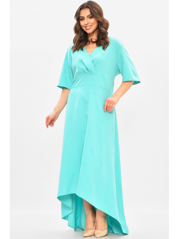 Сукня жіноча однотонна напівбатальна м'ятного кольору 8272 208188C