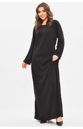 Сукня жіноча однотонна напівбатальна чорного кольору 8272 208189C