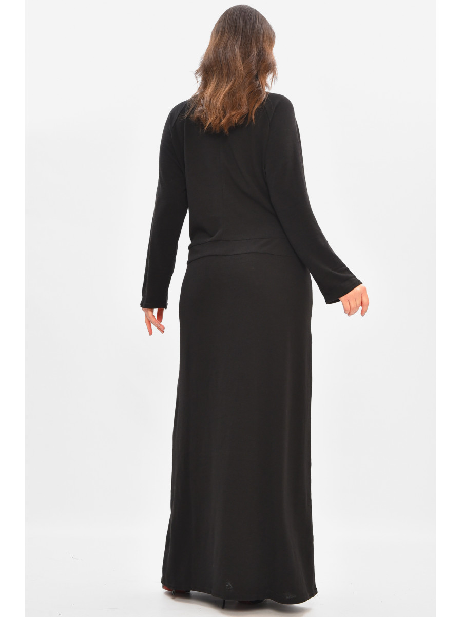 Сукня жіноча однотонна напівбатальна чорного кольору 8272 208189C
