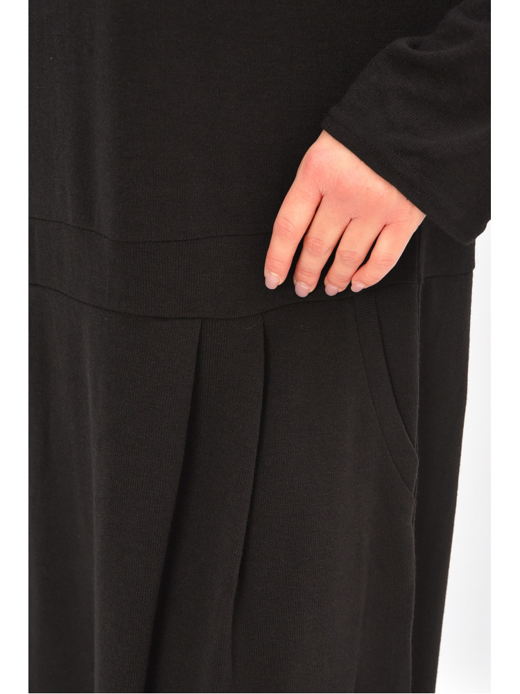 Сукня жіноча однотонна напівбатальна чорного кольору 8272 208189C