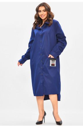 Сукня жіноча однотонна батальна темно-синього кольору 8354 208191C