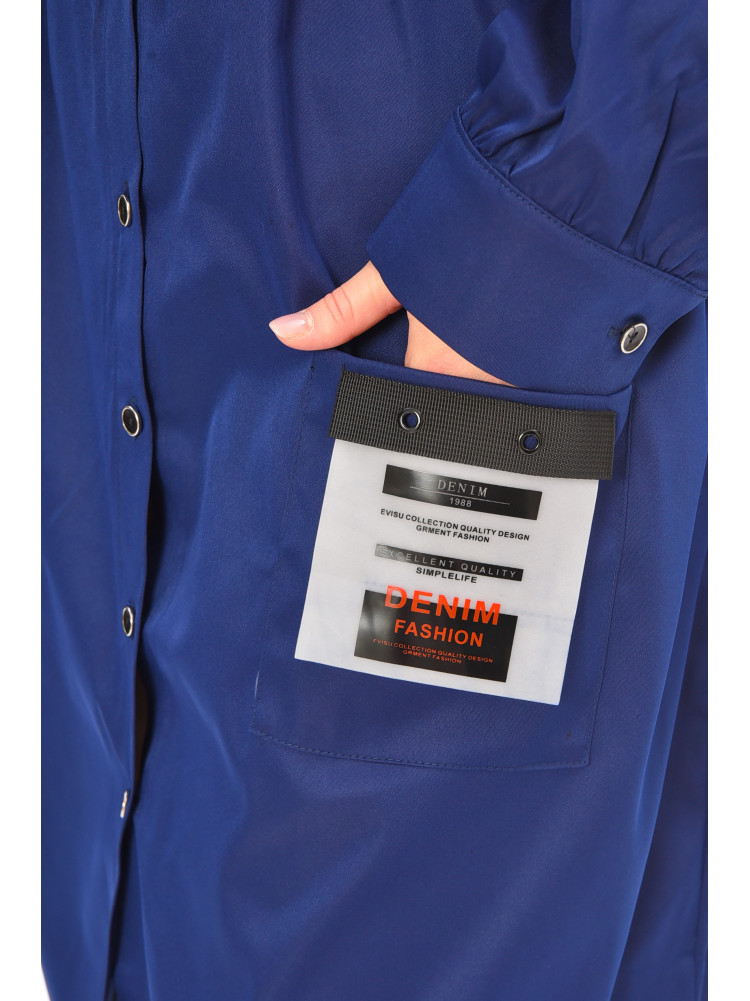 Сукня жіноча однотонна батальна темно-синього кольору 8354 208191C