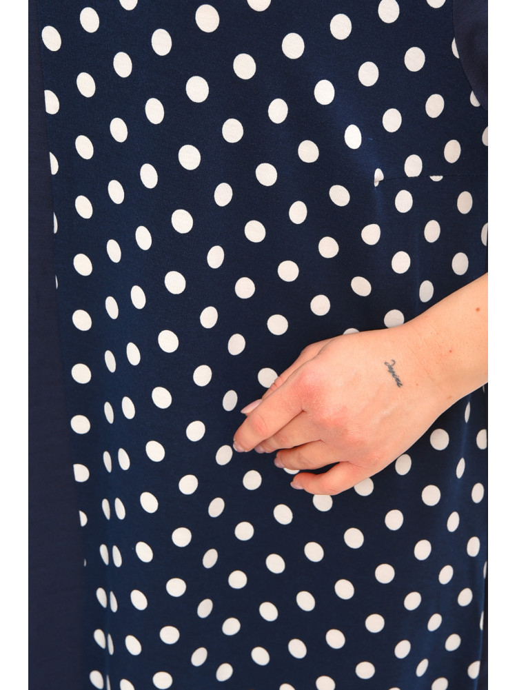 Сукня жіноча однотонна напівбатальна темно-синього кольору 8317 208192C