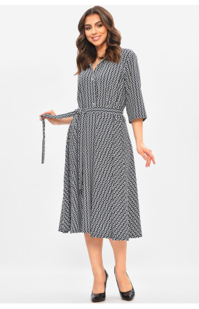 Сукня жіноча напівбатальна темно-синього кольору з принтом 8201 208194C