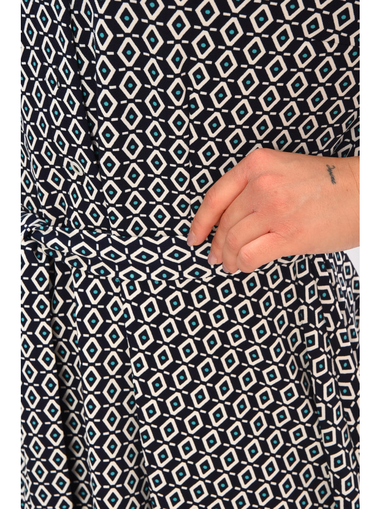 Сукня жіноча напівбатальна темно-синього кольору з принтом 8201 208194C