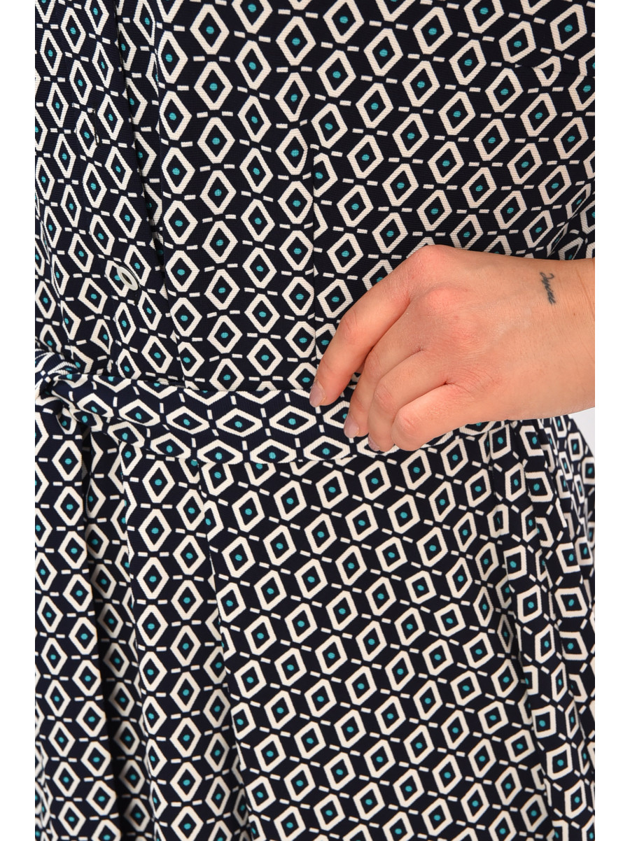 Сукня жіноча напівбатальна темно-синього кольору з принтом 8201 208194C