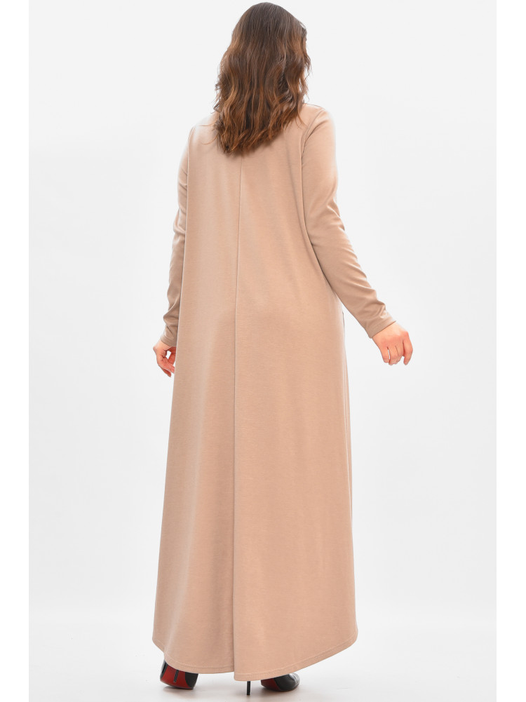 Сукня жіноча однотонна напівбатальна бежевого кольору 208195C