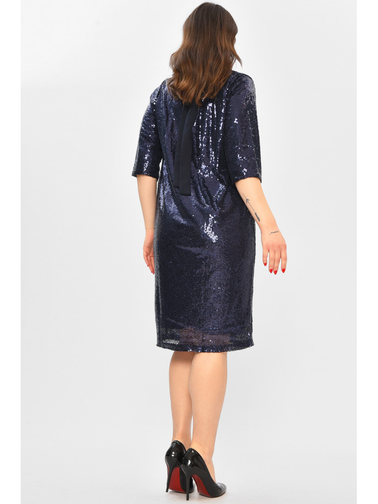 Сукня жіноча однотонна темно-синього кольору з паєтками 8282 208197C