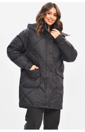 Куртка жіноча демісезонна напівбатальна чорного кольору 2022-50 208199C