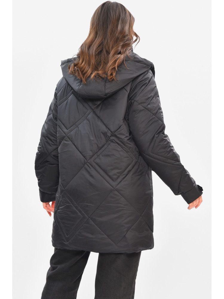 Куртка жіноча демісезонна напівбатальна чорного кольору 2022-50 208199C