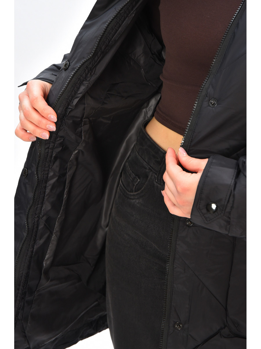 Куртка жіноча демісезонна напівбатальна чорного кольору 2022-50 208199C