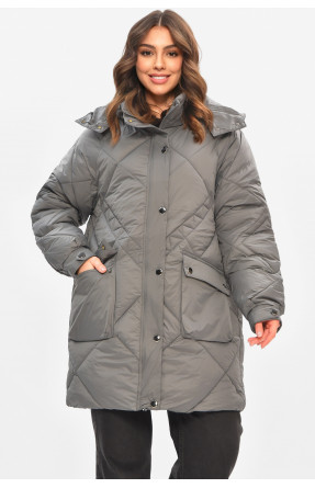 Куртка жіноча демісезонна напівбатальна сірого кольору 2022-50 208200C
