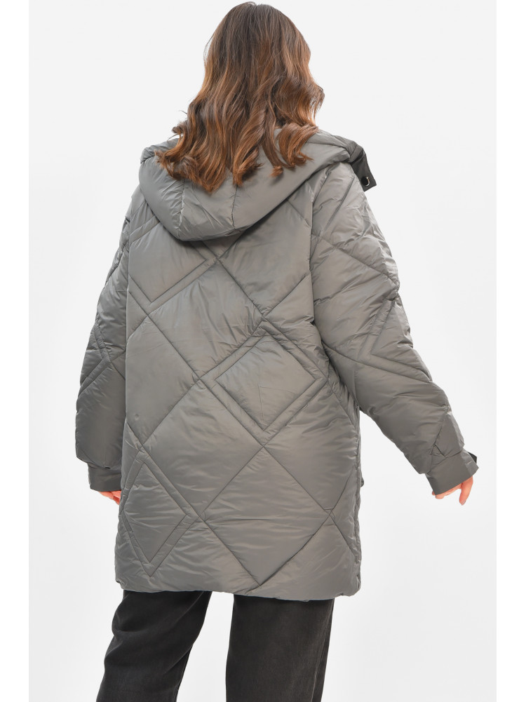 Куртка жіноча демісезонна напівбатальна сірого кольору 2022-50 208200C