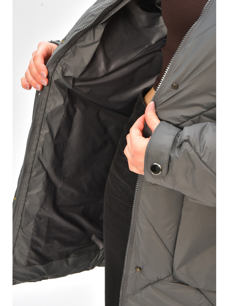 Куртка жіноча демісезонна напівбатальна сірого кольору 2022-50 208200C