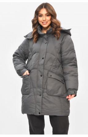 Куртка жіноча демісезонна напівбатальна сірого кольору 22-51 208202C