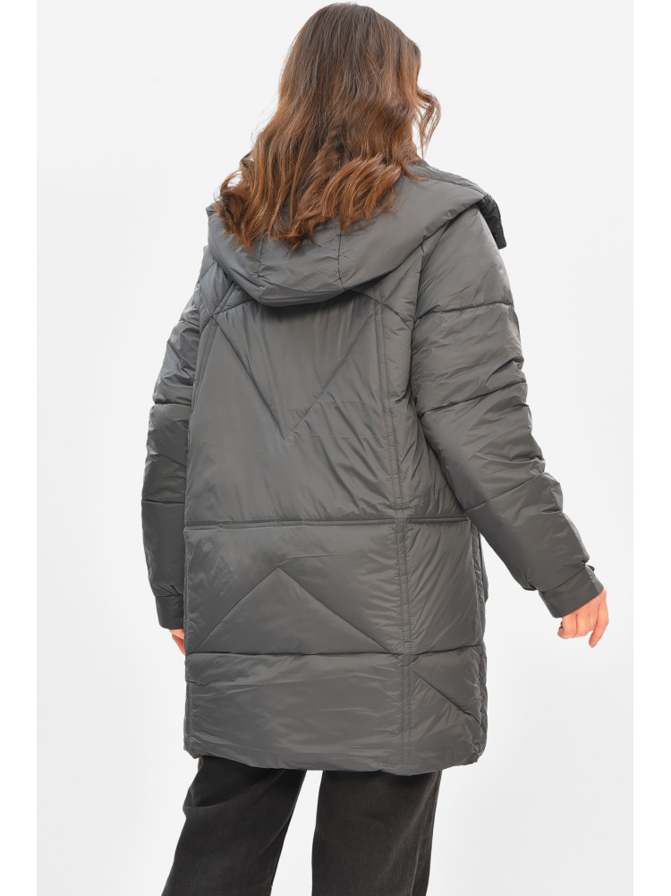 Куртка жіноча демісезонна напівбатальна сірого кольору 22-51 208202C
