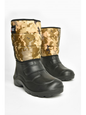 Дутики чоловічі піна піксель на хутрі чорного кольору Б-02 208205C Дутики чоловічі піна піксель на хутрі чорного кольору Б-02 208205C